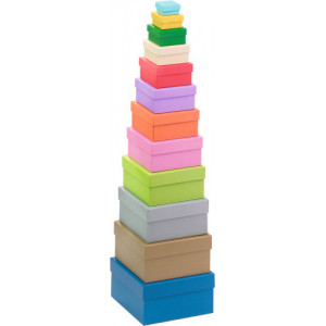 Dárkové krabičky 12 ks čtvercové barevné