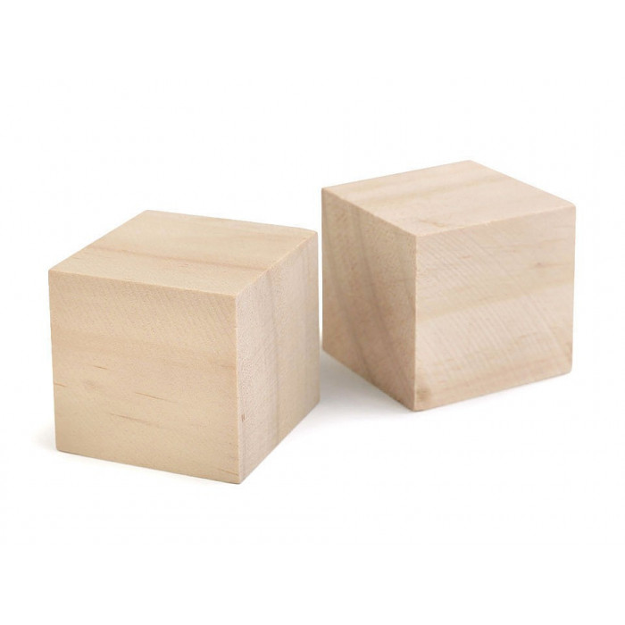 Dřevěná kostka - polotovar k dotvoření 4x4 cm přírodní 10ks