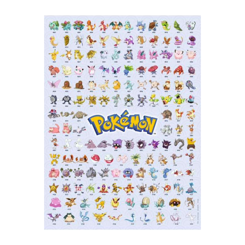 RAVENSBURGER Puzzle Pokémon: Prvních 151 druhů 500 dílků