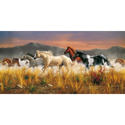 CLEMENTONI Puzzle Divocí koně - Hřmící stádo 13200 dílků