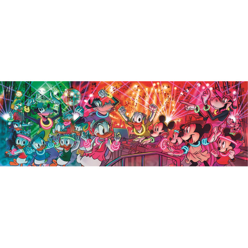 CLEMENTONI Panoramatické puzzle Disney večírek 1000 dílků