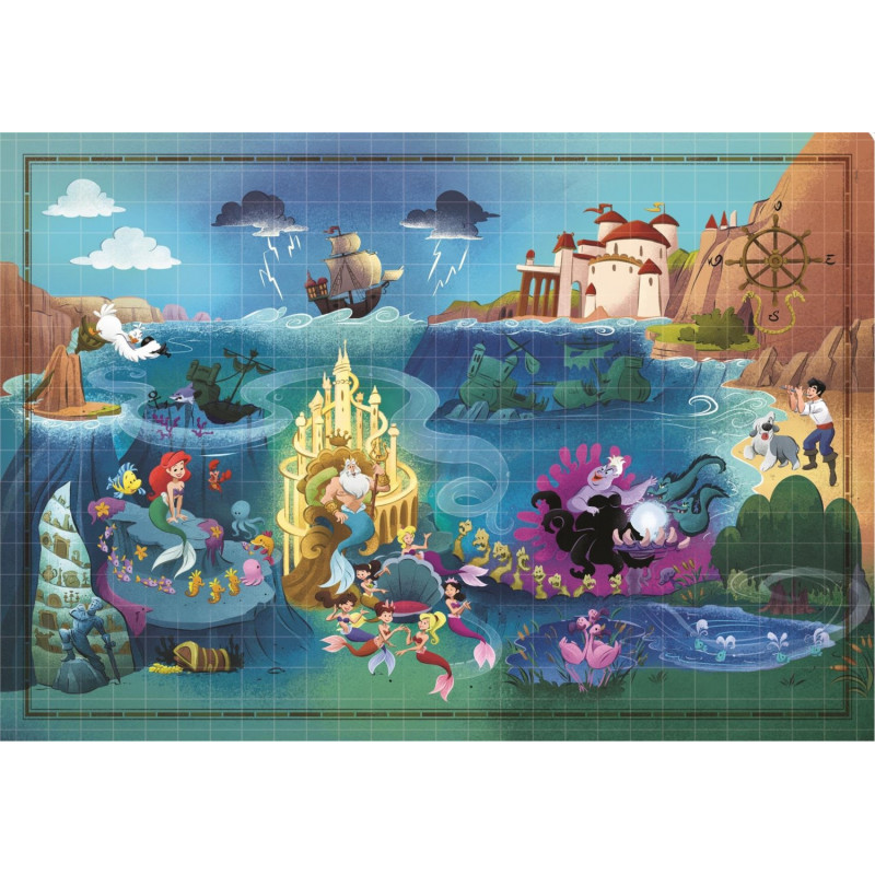 CLEMENTONI Puzzle Story Maps: Malá mořská víla 1000 dílků