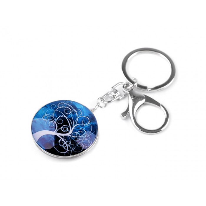Přívěsek na kabelku / klíče strom života modrá 1ks, 5552