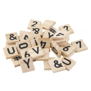Dřevěná písmena, čísla, symboly -125 ks, 111-2