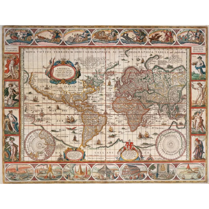 RAVENSBURGER Puzzle Mapa světa r. 1650, 2000 dílků