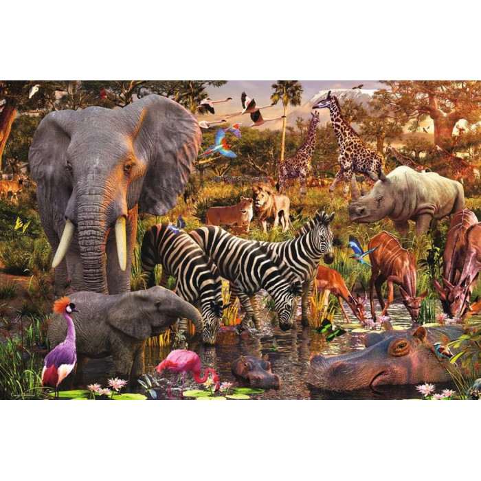 RAVENSBURGER Puzzle Africká zvířata 3000 dílků