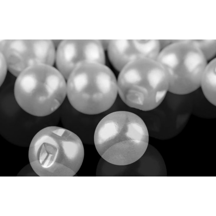 Perla k našití / knoflík Ø10 mm, bílá perleť 20 ks