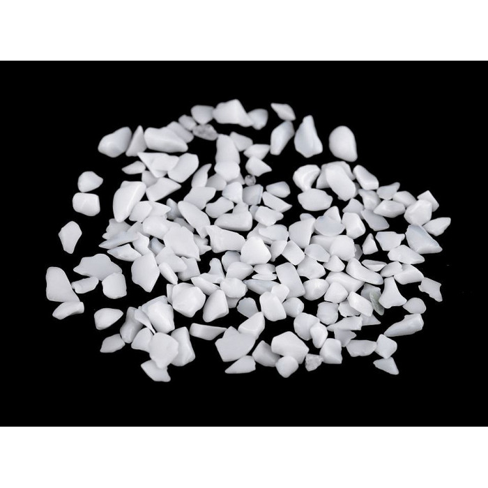 Dekorační perleťové zlomky - mix bílá 25g, 111-2