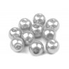 Skleněné voskové perly Ø8 mm stříbrná 50g, 111-3