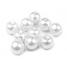 Skleněné voskové perly Ø8 mm bílá 50g, 111-4