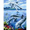 Malování podle čísel 22x30 cm- Delfíni