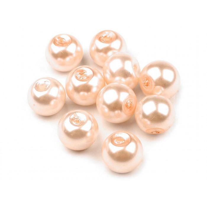 Skleněné voskové perly Ø8 mm lososová sv. 50g, 111