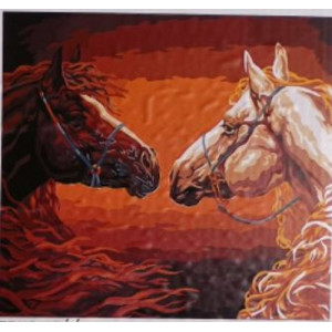 Malovaní na plátno 40x50cm Koňské hlavy