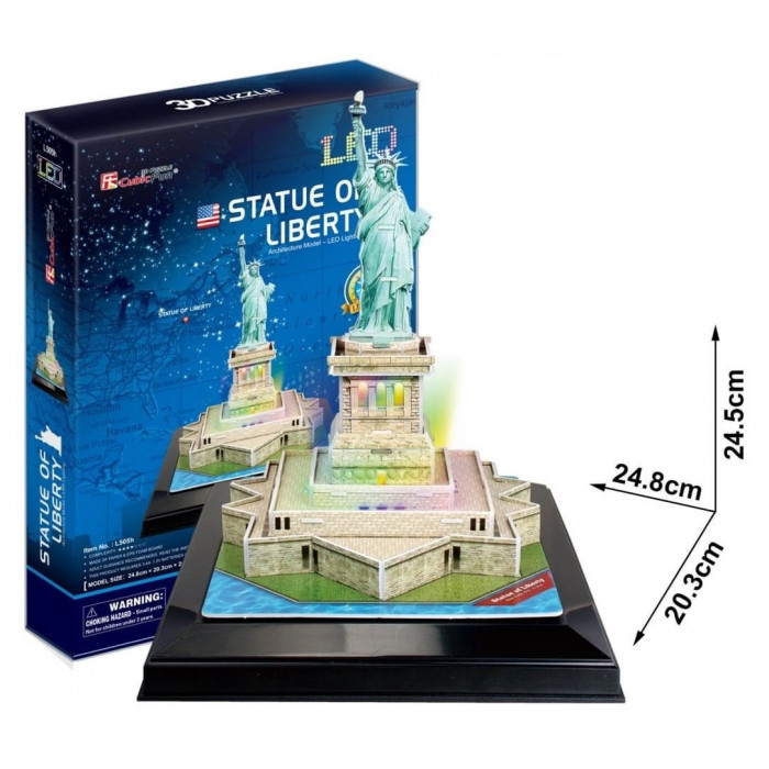 CUBICFUN Svítící 3D puzzle Socha Svobody 37 dílků