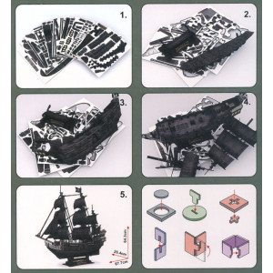 CUBICFUN 3D puzzle Plachetnice Queen Anne's Revenge 328 dílků
