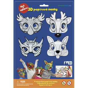 3D Karnevalové masky 4ks -...