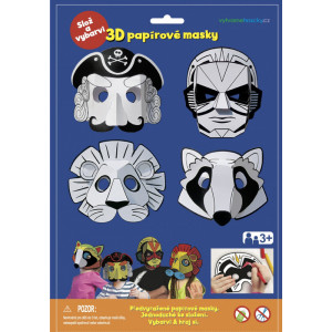 3D Karnevalové masky 4ks -...