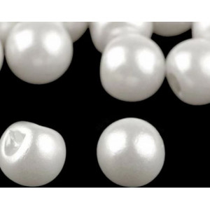 Perla k našití / knoflík Ø12 mm bílá perleť 10ks