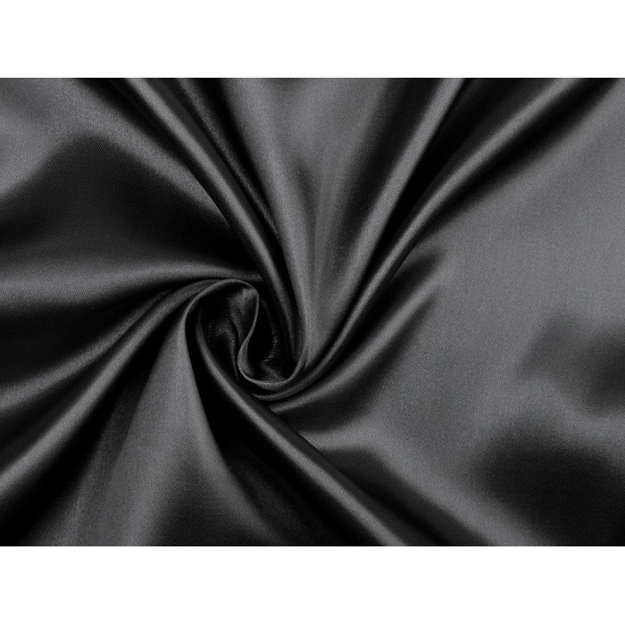 Satén elastický černá š.150 cm 720781, 5551