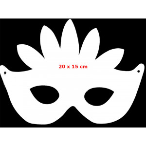 Papírové karnevalové masky, 16 ks, cca 20 cm s bílou gumičkou
