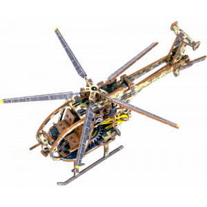 WOODEN CITY 3D puzzle Vrtulník Limitovaná edice 178 dílů