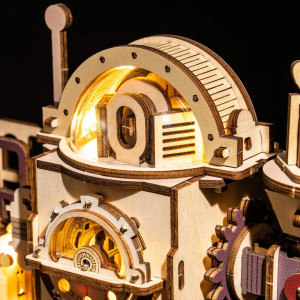 ROBOTIME Rokr 3D dřevěné puzzle Kuličková dráha: Továrna na čokoládu s LED světly 420 dílků