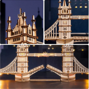 ROBOTIME Rolife Svítící 3D dřevěné puzzle Tower Bridge 113 dílků