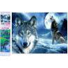 Diamantový obrázek - Vlk v zimě 30x40cm