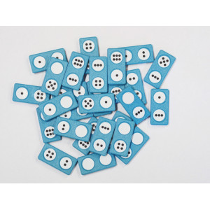 Domino- sv..modrý kámen, černý puntík na bílém podkladu