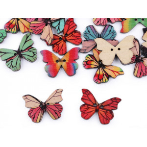 Dřevěný dekorační knoflík motýl 120486-555