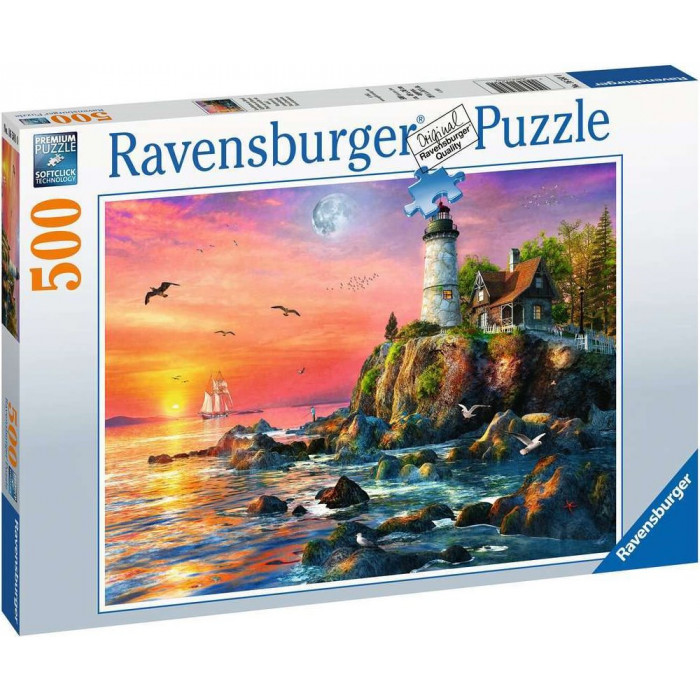 RAVENSBURGER Puzzle Maják při západu slunce 500 dílků