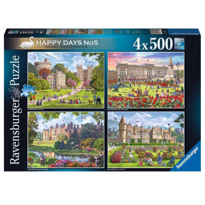 RAVENSBURGER Puzzle Královské rezidence, Velká Británie 4x500 dílků