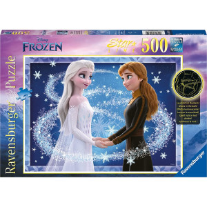 RAVENSBURGER Svítící puzzle Ledové království: Sestry Anna a Elsa 500 dílků