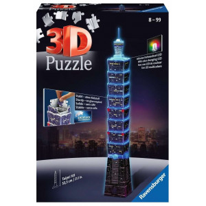 RAVENSBURGER Svítící 3D puzzle Noční edice Taipei 101, Taiwan 216 dílků
