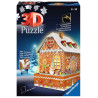 RAVENSBURGER Svítící 3D puzzle Noční edice Perníková chaloupka 216 dílků