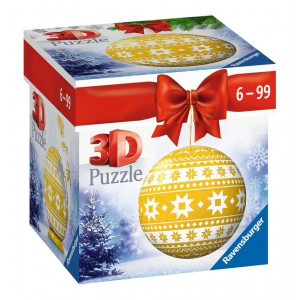 RAVENSBURGER Puzzleball Vánoční ozdoba žlutá s norským vzorem 56 dílků