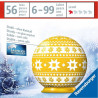 RAVENSBURGER Puzzleball Vánoční ozdoba žlutá s norským vzorem 56 dílků