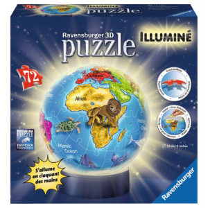 RAVENSBURGER Svítící puzzleball Globus 72 dílků