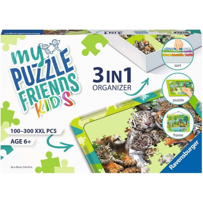 RAVENSBURGER Sada pro skládání puzzle My Puzzle Friends Kids 3v1 zelená