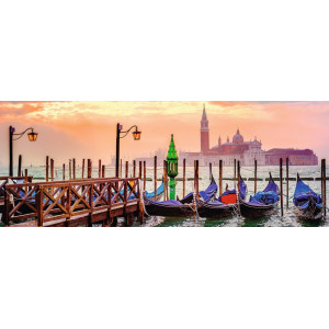 RAVENSBURGER Panoramatické puzzle Gondoly v Benátkách, Itálie 1000 dílků