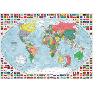 RAVENSBURGER Puzzle Barevná mapa světa 1000 dílků