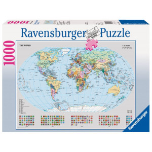 RAVENSBURGER Puzzle Politická mapa světa 1000 dílků