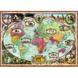 RAVENSBURGER Puzzle Cesta kolem světa na kole 1000 dílků