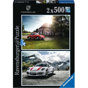 RAVENSBURGER Puzzle Porsche 356 a Porsche 911 2x500 dílků