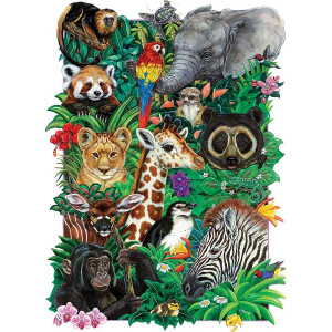 COBBLE HILL Rodinné puzzle Mláďata ze safari 350 dílků