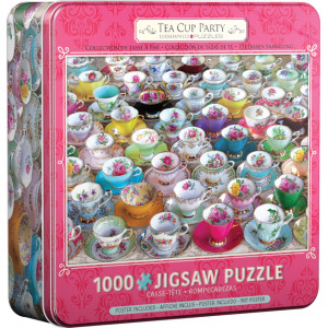 EUROGRAPHICS Puzzle v plechové krabičce Sbírka čajových šálků 1000 dílků