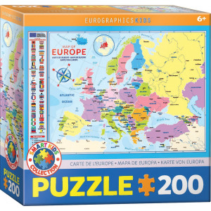 EUROGRAPHICS Puzzle Mapa Evropy 200 dílků