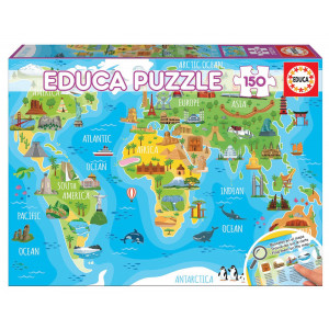 EDUCA Puzzle Mapa se světovými památkami 150 dílků
