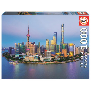EDUCA Puzzle Panorama Šanghaje při západu slunce 1000 dílků