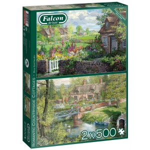FALCON Puzzle Romantická venkovská stavení 2x500 dílků
